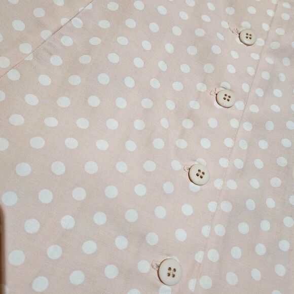 90s y2k coquette cottagecore pink white polka dot mini skirt - Picture 3 of 4